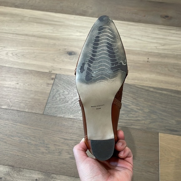 Matisse Tan Braided Cutout Leather Ankle Boot Heel Size 6.5 - Picture 12 of 16